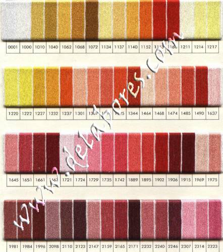 Carta de colores de punto de cruz