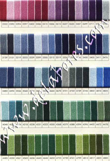 Carta de colores de punto de cruz