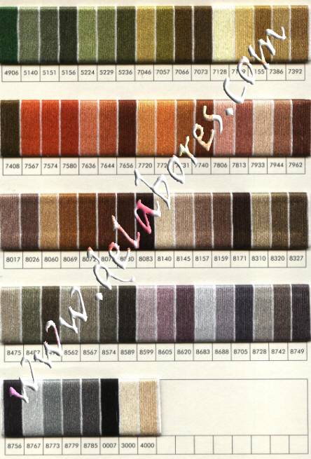 Carta de colores de punto de cruz