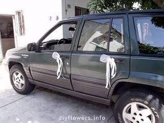 Decoración para el coche de los novios